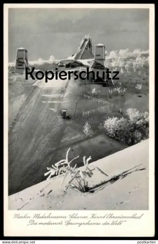 ALTE POSTKARTE MARTIN MUTSCHMANN SCHANZE OBERWIESENTHAL Skischanze ski jumping flying Ansichtskarte