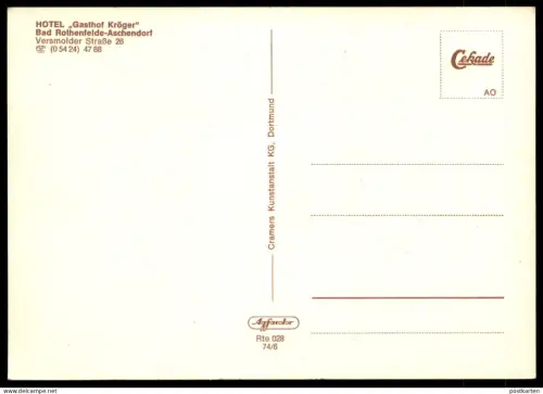 ÄLTERE POSTKARTE BAD ROTHENFELDE-ASCHENDORF HOTEL GASTHOF KRÖGER