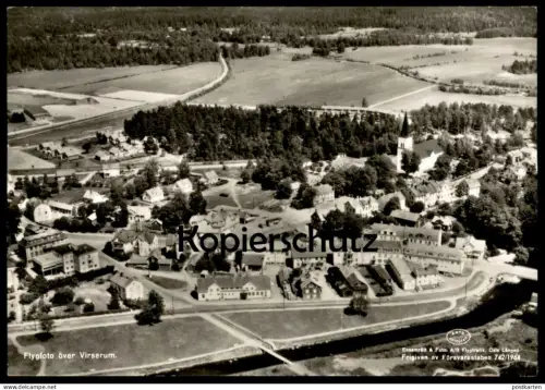 ALTE POSTKARTE FLYGFOTO OVER VIRSERUM Suède Sweden Sverige Schweden postcard Ansichtskarte