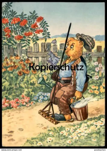ÄLTERE POSTKARTE TEDDY BÄR HUMOR PECH bear ours humour cpa Ansichtskarte postcard AK