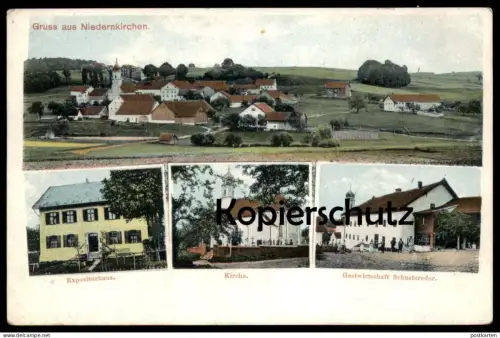 ALTE POSTKARTE GRUSS AUS NIEDERNKIRCHEN GASTHAUS SCHUSTEREDER HEBERTSFELDEN BAYERN