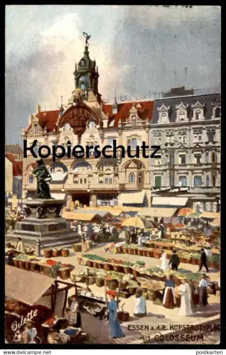 ALTE POSTKARTE ESSEN KOPSTADTSPLATZ MIT COLOSSEUM KOPSTADTPLATZ OILETTE TUCK