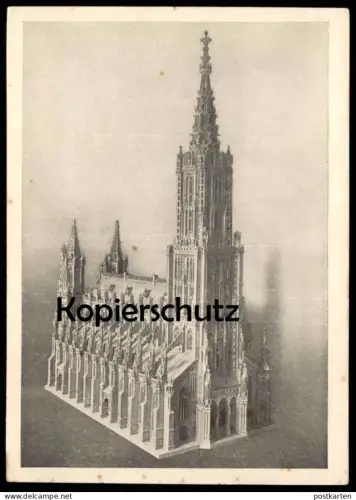 ALTE POSTKARTE ULM AN DER DONAU ULMER MÜNSTER AUS LAUBSÄGEKUNST WERDOHL ERWERBSLOSE MODELL Ansichtskarte