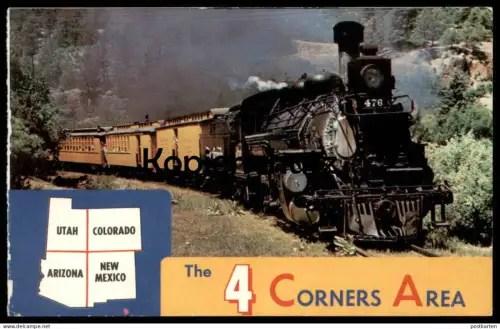 ÄLTERE POSTKARTE DAMPFLOK 476 THE 4 CORNERS AREA USA LOKOMOTIVE locomotive à vapeur steam train