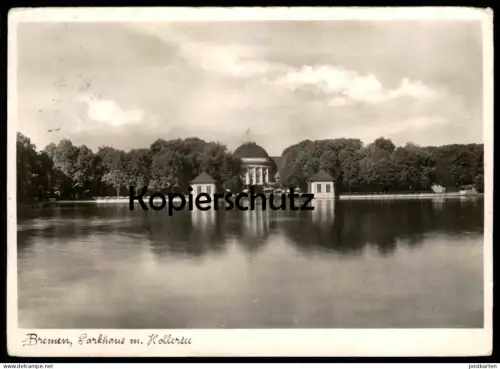 ALTE POSTKARTE BREMEN PARKHAUS MIT HOLLERSEE 1937 See Ansichtskarte AK cpa postcard