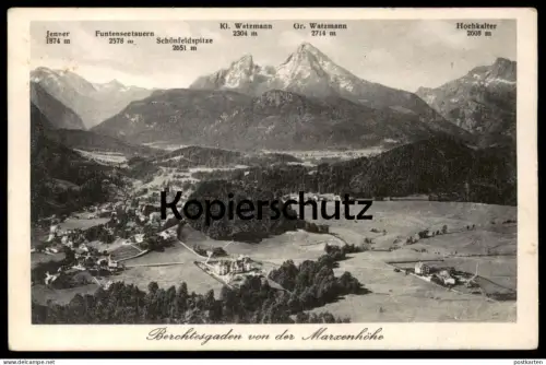 ALTE POSTKARTE BERCHTESGADEN VON DER MARXENHÖHE PANORAMA WATZMANN HOCHKALTER SCHÖNFELDSPITZE Ansichtskarte AK postcard