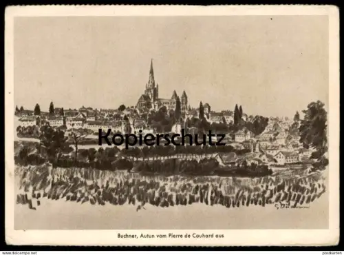 ALTE KÜNSTLER POSTKARTE AUTUN VOM PIERRE DE COUHARD HANS BUCHNER AUS SOLDATENKALENDER 1941 ZENTRALVERLAG NxxxP MÜNCHEN