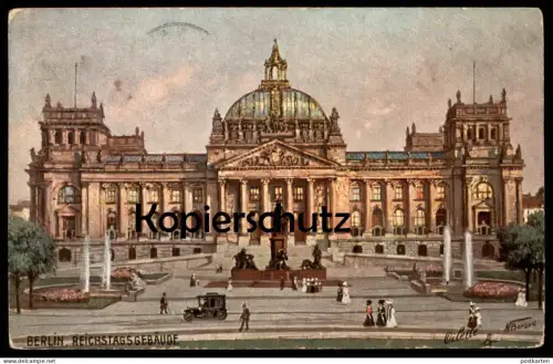 ALTE POSTKARTE BERLIN REICHSTAGSGEBÄUDE RAPHAEL TUCK OILETTE REICHSTAG cpa postcard AK Ansichtskarte Berlino