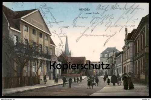 ALTE POSTKARTE MENDEN UNNAER STRASSE DAMEN KINDER Sauerland Ansichtskarte AK cpa postcard