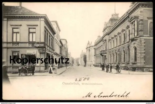 ALTE POSTKARTE OSNABRÜCK WITTEKINDSTRASSE CIGARREN C. SCHLÜTER JR. BREMER BÜNDER HOLLÄNDER HAVANNA CIGARREN cpa AK