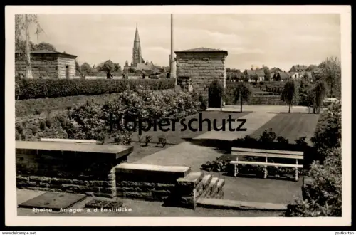 ALTE POSTKARTE RHEINE ANLAGEN AN DER EMSBRÜCKE PARK 1937 Ansichtskarte AK cpa postcard