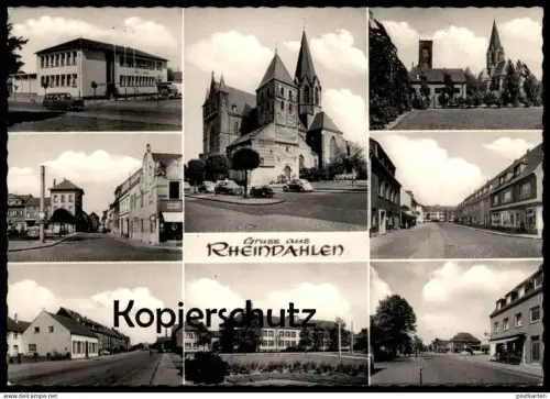 ÄLTERE POSTKARTE GRUSS AUS RHEINDAHLEN KAFFEE GESCHÄFT KAISER MOTORRAD MIT BEIWAGEN MÖNCHENGLADBACH Ansichtskarte AK