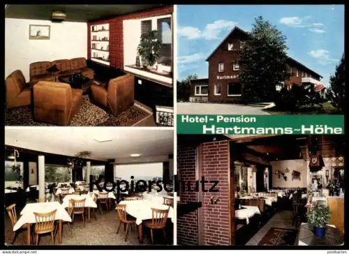 ÄLTERE POSTKARTE HOTEL PENSON HARTMANNS-HÖHE REKEN M. TEUTEMACHER SITZGRUPPE SESSEL LEDERSOFA Ansichtskarte cpa postcard