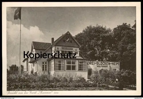 ÄLTERE POSTKARTE WOLFSHAGEN DREI-GLOCKEN-HEIM ANSICHT VON DER FORST KAMMER AUS SCHARBEUTZ LÜBECKER BUCHT Ansichtskarte
