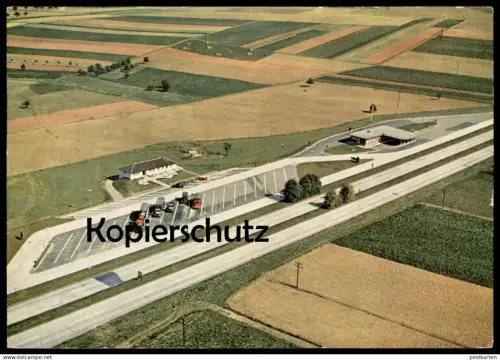 ÄLTERE POSTKARTE BUNDESAUTOBAHNRASTSTÄTTE WATTENHEIM LKW AUTOHOF RASTSTÄTTE AUTOBAHN-RASTHAUS highway motorway autoroute