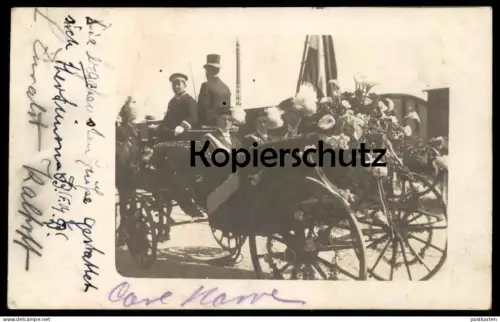 ALTE FOTO POSTKARTE KIEL 1913 KAISERJUBILÄUMSFESTZUG 25. THRONJUBILÄUM KAISER WILHELM II. Studentica Ansichtskarte cpa