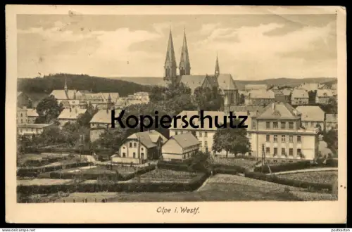 ALTE POSTKARTE OLPE IN WESTFALEN PANORAMA TOTALANSICHT Sauerland Ansichtskarte cpa AK postcard