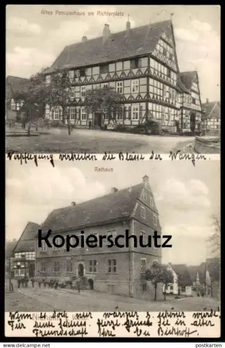 ALTE POSTKARTE NIEHEIM IN WESTFALEN ALTES PATRIZIERHAUS AM RICHTERPLATZ RATHAUS 1908 KREIS HÖXTER Ansichtskarte AK cpa