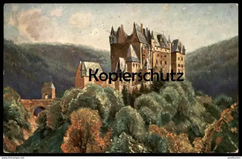 ALTE KÜNSTLER-POSTKARTE BURG ELTZ MOSEL 1912 Wierschem Maifeld Polch Schloss Castle Chateau postcard cpa Ansichtskarte