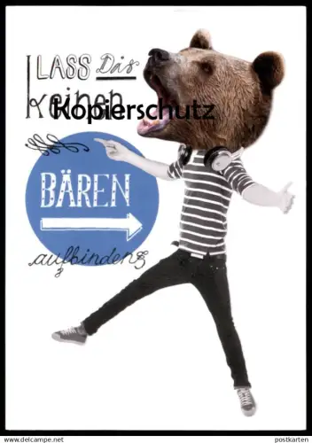 POSTKARTE DEUTSCH-RUSSISCHER JUGENDAUSTAUSCH LASS DIR KEINEN BÄREN AUFBINDEN BÄR ours bear Ansichtskarte AK cpa postcard