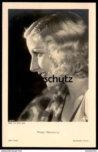 ALTE POSTKARTE ROSY BARSONY FILM-SCHAUSPIELERIN ROSS VERLAG ATELIER YVA BERLIN Ansichtskarte AK postcard cpa
