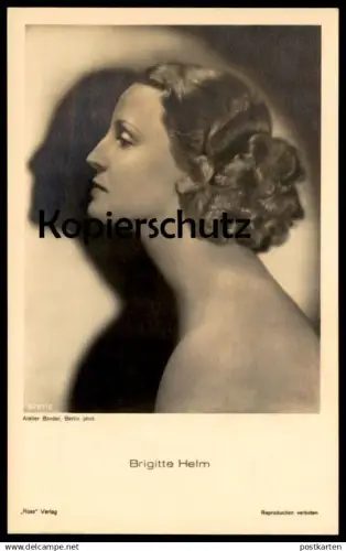 ALTE POSTKARTE BRIGITTE HELM FILM-SCHAUSPIELERIN ROSS VERLAG ATELIER BINDER BERLIN SCHATTEN shadow ombre AK postcard cpa