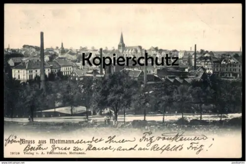 ALTE POSTKARTE GRUSS AUS METTMANN PANORAMA INDUSTRIE KINDER 1904 Ansichtskarte AK cpa postcard