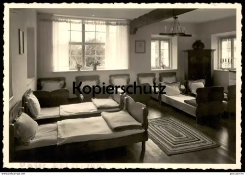ALTE POSTKARTE SCHLAFRAUM VERMUTLICH JUGENDHERBERGE SCHLIERSEE SCHLAFZIMMER BETTEN BETT Ansichtskarte postcard cpa AK