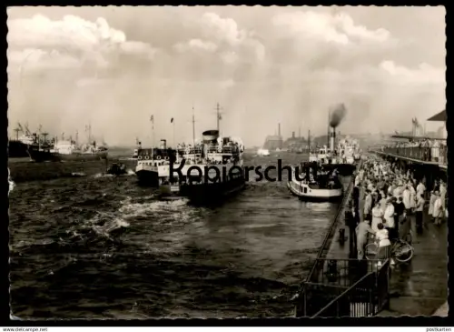 ÄLTERE POSTKARTE HAMBURG HAFEN ST. PAULI DAMPFER STADE LANDUNGSBRÜCKEN LANDING STAGE Schiff Ansichtskarte cpa postcard