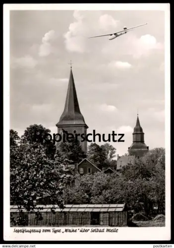 ÄLTERE POSTKARTE MELLE SEGELFLUGZEUG VOM TYPE WEIHE ÜBER SOLBAD MELLE Flugzeug airplane Ansichtskarte AK cpa postcard