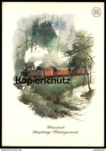 ÄLTERE POSTKARTE DEUTSCHE REICHSBAHN GERNRODE STRASSBERG HARZGERODE LOKOMOTIVE DAMPFLOK DDR Lok steam train postcard cpa