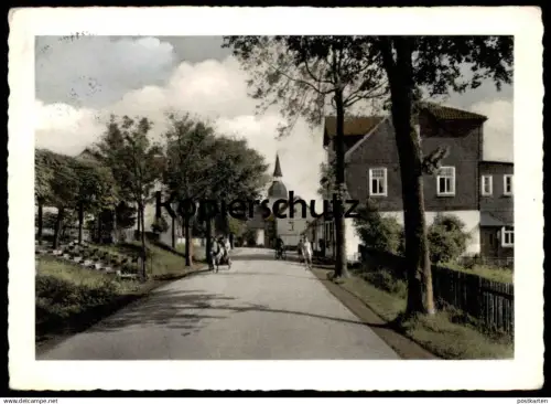 ALTE POSTKARTE HOHEGEISS HOCHHARZ KIRCHSTRASSE FUHRWERK PFERD BRAUNLAGE IM HARZ Ansichtskarte AK cpa postcard