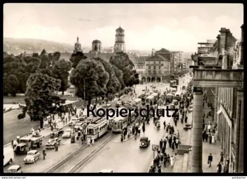 ALTE POSTKARTE STUTTGART KÖNIGSTRASSE STRASSENBAHN VW KÄFER LKW TRAM lorry camion tramway Ansichtskarte AK cpa postcard