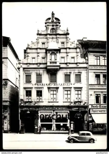 ÄLTERE POSTKARTE MAGDEBURG CAFÉ PETERS KUNST FOTOGRAFIE J. MARTIN PAPIERWAREN BUCH AUTO Ansichtskarte AK cpa postcard