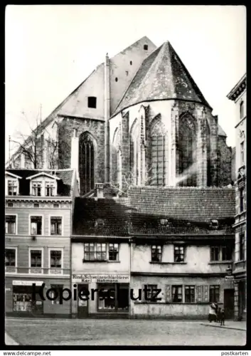 ÄLTERE POSTKARTE MAGDEBURG PETRIFÖRDER PETRIKIRCHE RIND- SCHWEINSCHLÄCHTEREI KARL HAHMANN MAGGI SCHILD Ansichtskarte