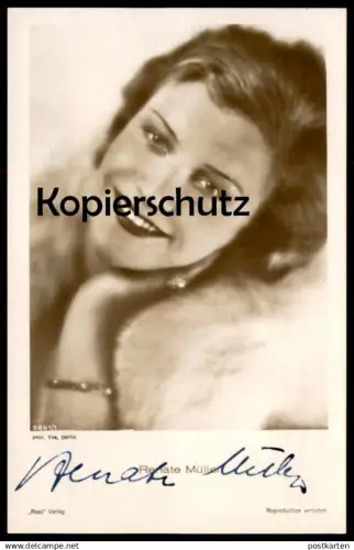 ALTE POSTKARTE RENATE MÜLLER FILM-SCHAUSPIELERIN ORIGINAL AUTOGRAMM ROSS VERLAG YVA BERLIN autograph postcard AK