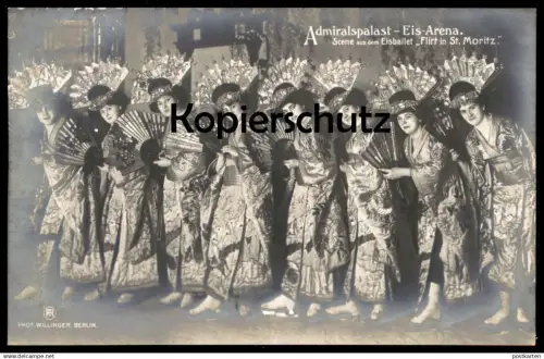ALTE POSTKARTE BERLIN ADMIRALSPALAST EIS-ARENA SCENE AUS DEM EISBALLET FLIRT IN ST. MORITZ Ballett Eislaufen ice skating
