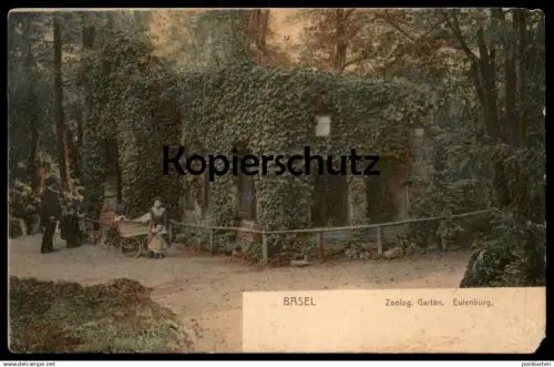 ALTE POSTKARTE BASEL ZOOLOGISCHER GARTEN EULENBURG Zoo Tierpark Eule Eulen-Gehege postcard cpa AK Ansichtskarte