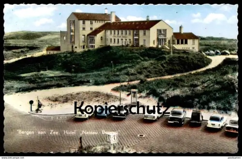 ÄLTERE POSTKARTE BERGEN AAN ZEE HOTEL NASSAU BERGEN CITROEN 2CV Autos car Nederland netherlands Pays-Bas postcard cpa AK