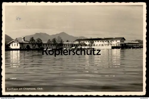 ALTE POSTKARTE RASTHAUS AM CHIEMSEE PANORAMA TOTAL GESAMTANSICHT Bernau Ansichtskarte postcard cpa