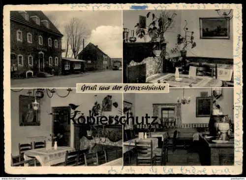 ALTE POSTKARTE GRUSS AUS DER GRENZSCHÄNKE AACHEN-BILDCHEN L. JUNGGEBURTH WARME UND KALTE KÜCHE Ansichtskarte postcard AK
