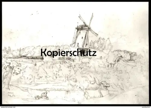 ÄLTERE POSTKARTE DIE WINDMÜHLE IN ANHOLT NADORP 1794 - 1876 MUSEUM WASSERBURG ANHOLT ISSELBURG Molen mill AK postcard
