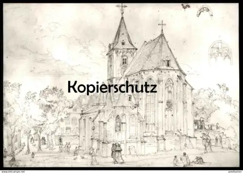ÄLTERE POSTKARTE ALTE KIRCHE ZU ANHOLT NADORP 1794 - 1876 MUSEUM WASSERBURG ANHOLT ISSELBURG Ansichtskarte AK postcard