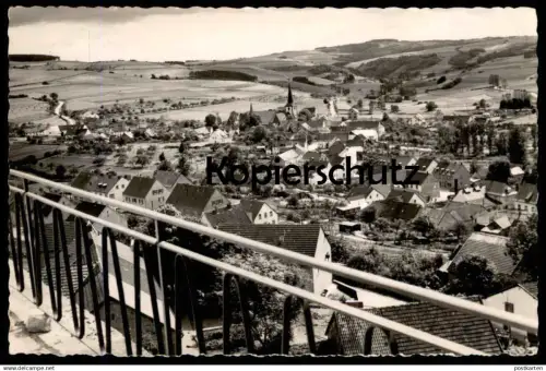 ÄLTERE POSTKARTE SCHÖNECKEN BLICK ZUM HOTEL BURGFRIEDEN EIFEL PRÜM Kreis Bitburg-Prüm Ansichtskarte AK cpa postcard