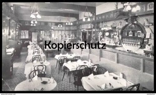 ALTE POSTKARTE SAN FRANCISCO RATHSKELLER FAMOUS GERMAN RESTAURANT AND BAR AMERICAN & GERMAN COOKING postcard cpa AK