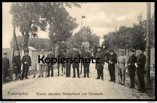 ALTE POSTKARTE FREDERIKSHOI GRENZE ZWISCHEN DEUTSCHLAND & DÄNEMARK FREDERIKSHOJ STEMPEL CHRISTIANSFELD Kolding Danmark