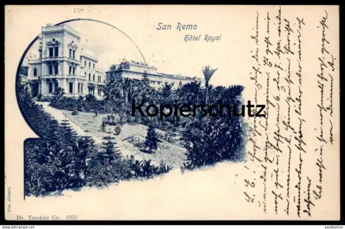 ALTE POSTKARTE SAN REMO HOTEL ROYAL 1900 Italia cartolina Ansichtskarte AK cpa postcard