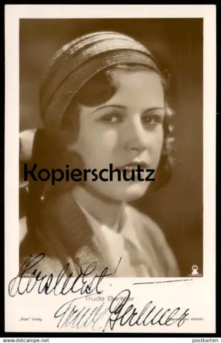 ALTE POSTKARTE TRUDE BERLINER FILM-SCHAUSPIELERIN AUTOGRAMM FELSOM FILM ROSS VERLAG autograph postcard cpa Ansichtskarte
