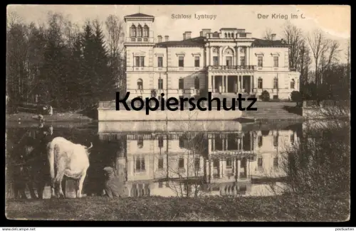 ALTE POSTKARTE SCHLOSS LYNTUPY DER KRIEG IM OSTEN PALAST BISCHEWSKY PASTAWY PASTAVY Belarus cpa postcard Ansichtskarte