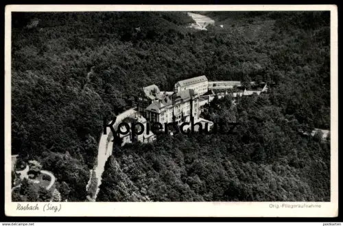 ALTE POSTKARTE ROSBACH AN DER SIEG PANORAMA ORIGINAL FLIEGERAUFNAHME LUFTBILD KURHAUS WINDECK Ansichtskarte cpa postcard